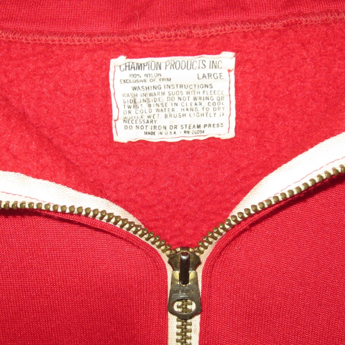 Rare Vintage 60's Champion 1/3 Zip Pullover Hoodie Varsity