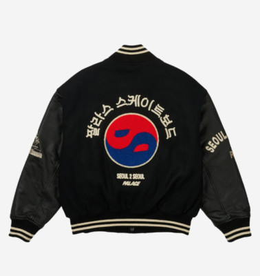 Palace Seoul 2 Seoul Varsity Jacket Black 25SS 100% Authentic | eBay