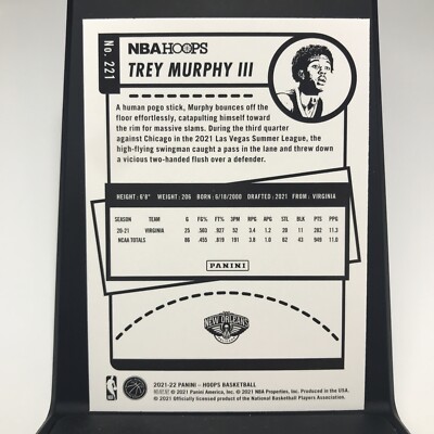 2021-22 Panini NBA Hoops Trey Murphy III Rookie Card RC 221 New