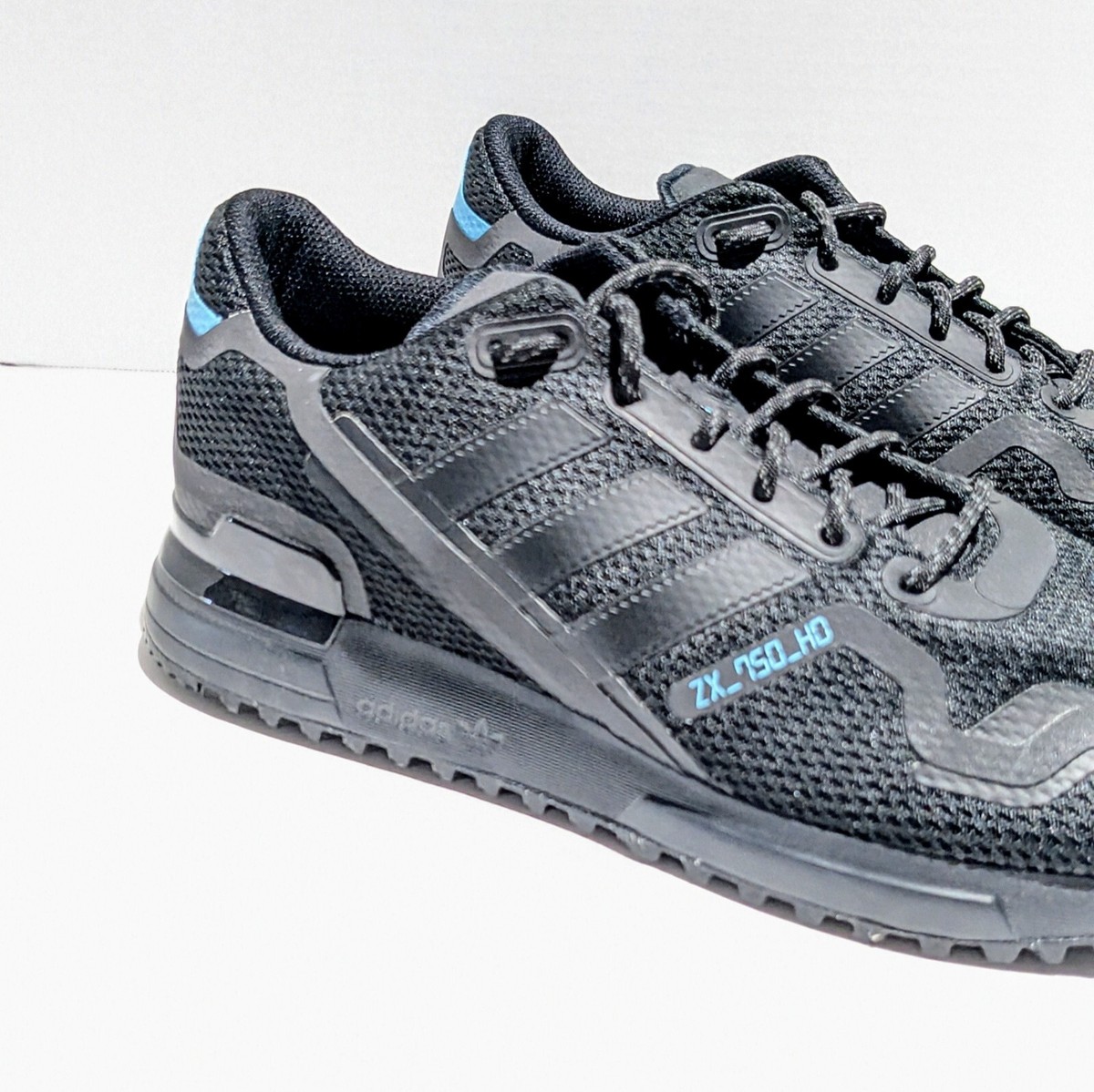 Adidas Mens ZX 750 HD FV8488 Black Blue Running Shoes Athletic