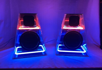 Vintage 1980s Neon Cleo Audio Pair of Speakers Cicena | eBay