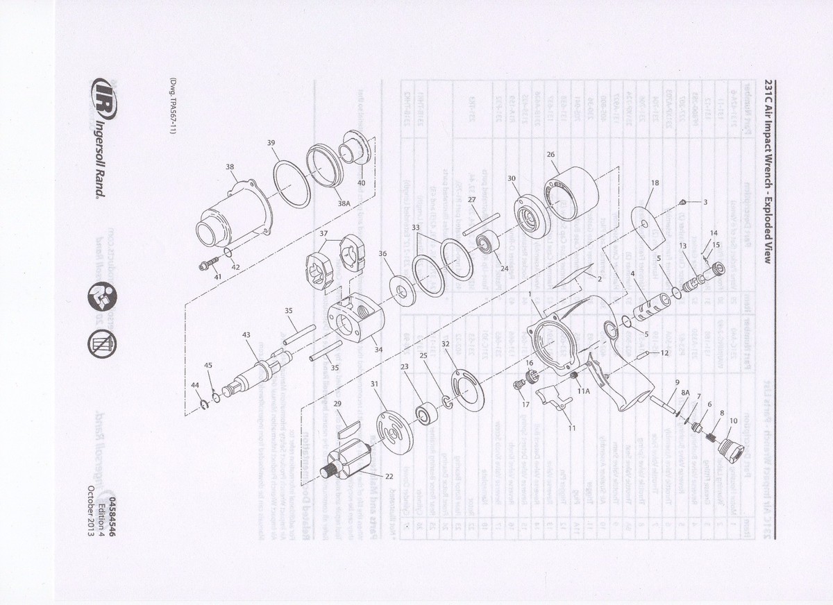 IR 231-TK3 TUNE UP KIT - IR 231 / IR 231C 1/2” IMPACT REPAIR PARTS