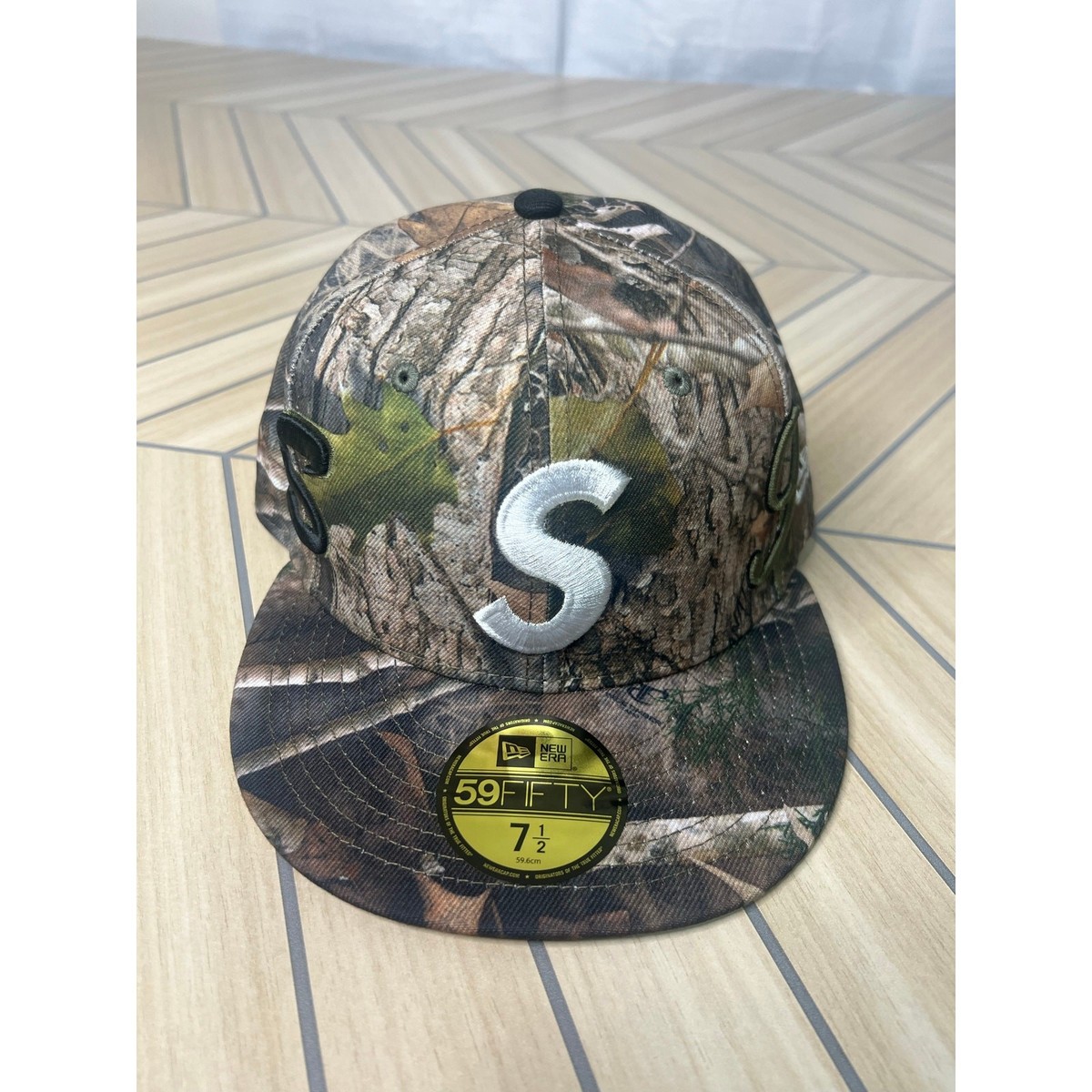 Supreme 7 1/2 RealTree Leaf Camo Multi S Logo Fitted Hat New Era