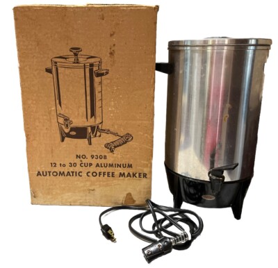 Vintage West Bend Automatic Coffee Maker 12 - 30 Cup Aluminum No