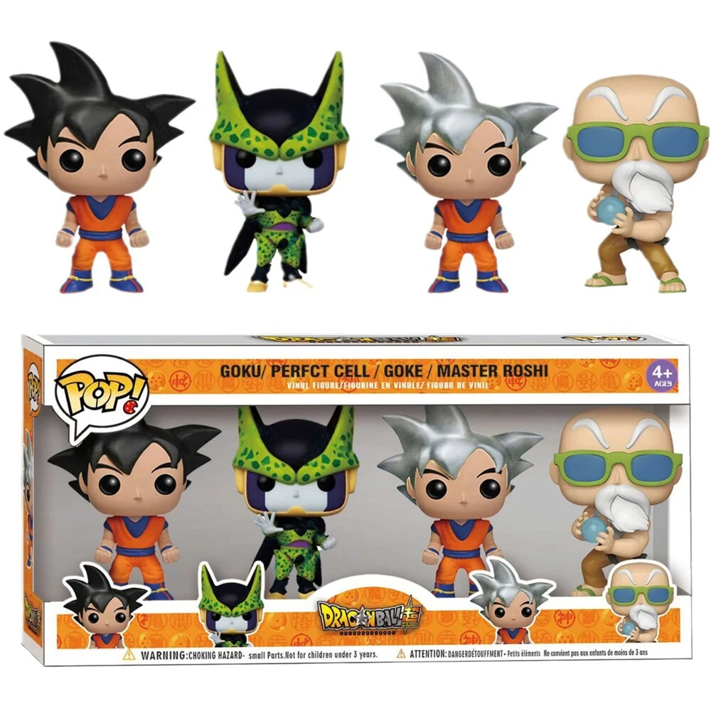 Set of 4 Funko POP Dragon Ball Z Figures: Goku, Perfect Cell