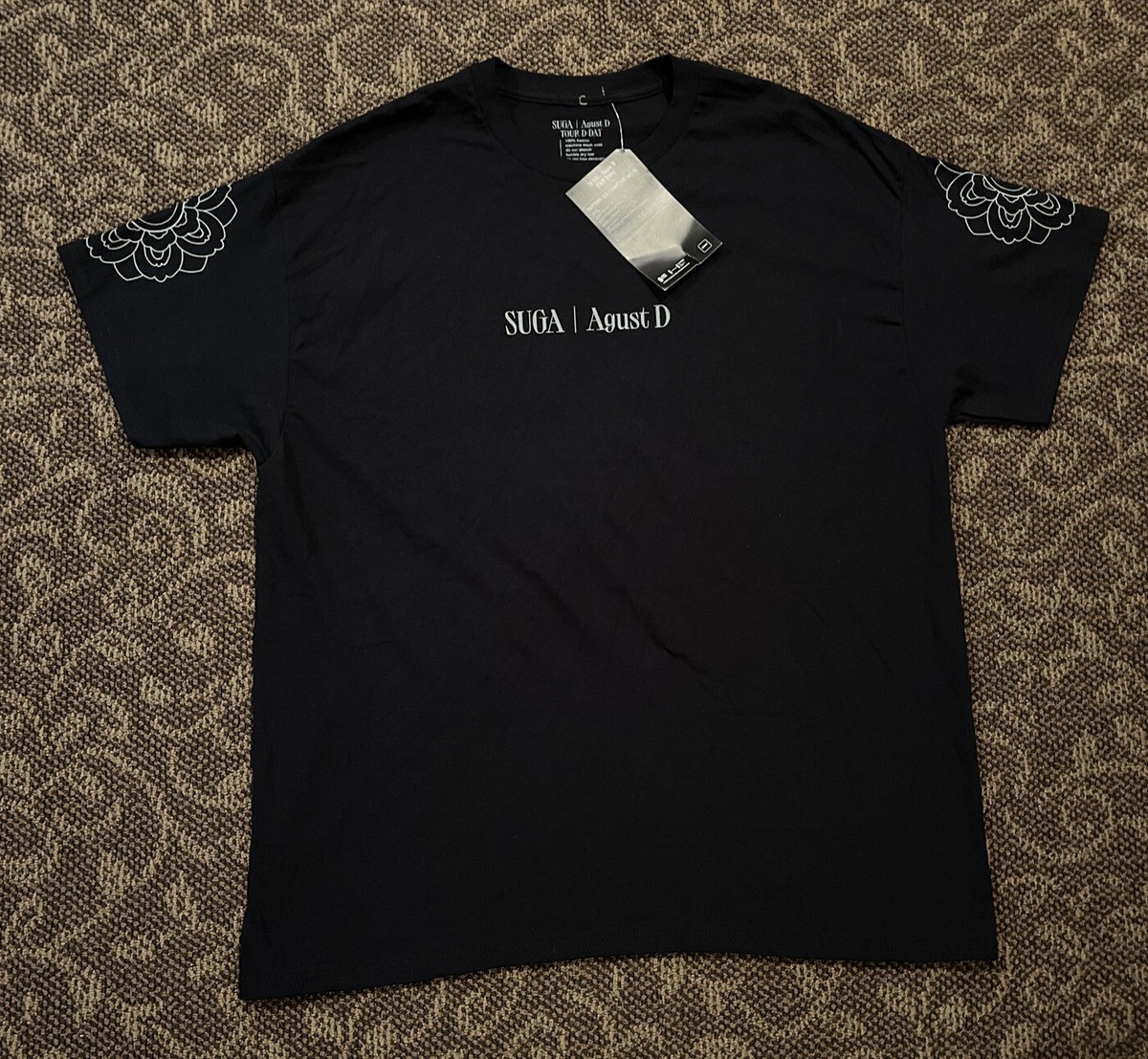 Suga Agust D D-Day Tour Only Patterned T-Shirt Lotus Flower