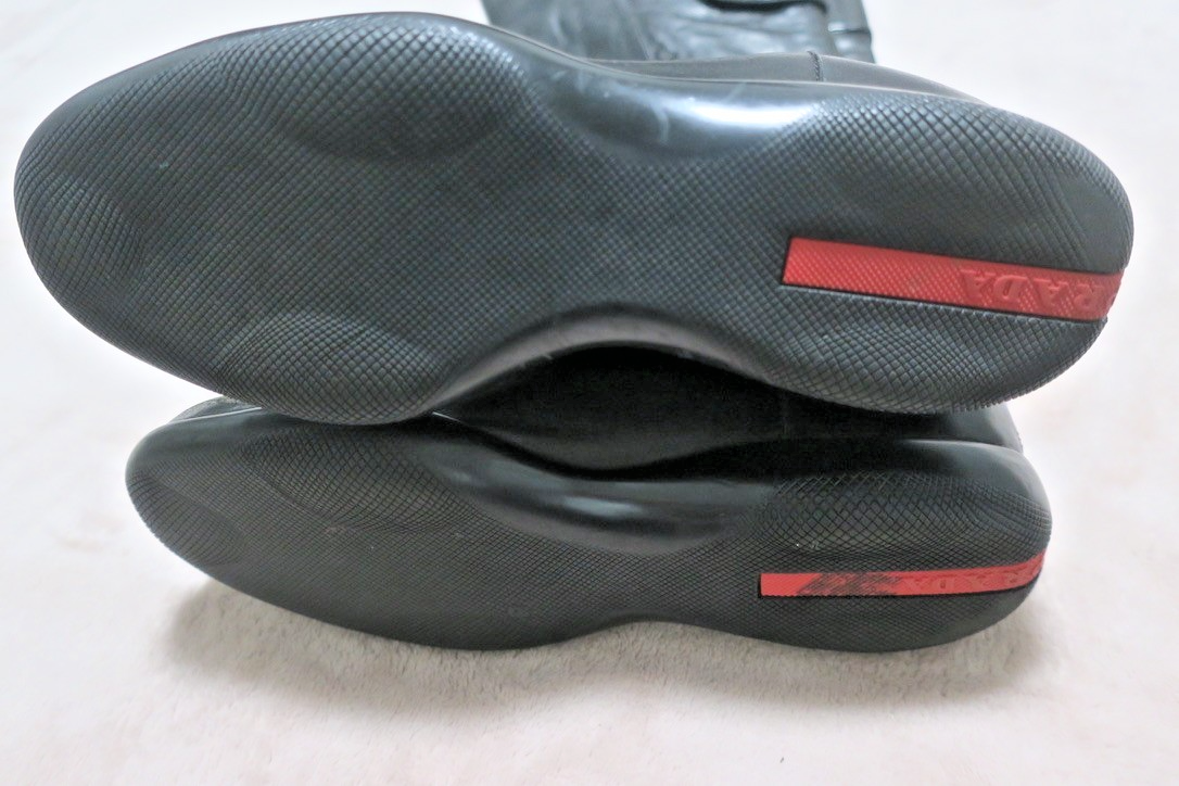 PRADA SPORT 90s Archive Long Boots Black Leather Size 36 | eBay