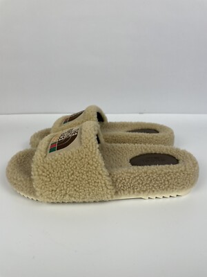 GUCCI X THE NORTH FACE 679948 Shearling Slides Sandals