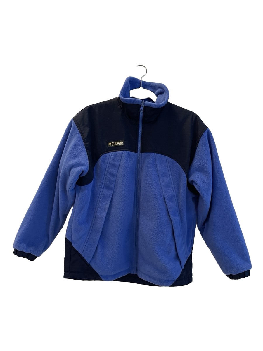 Columbia Fleece Full Zip Jacket Reversible Blue & Navy Size 14/16