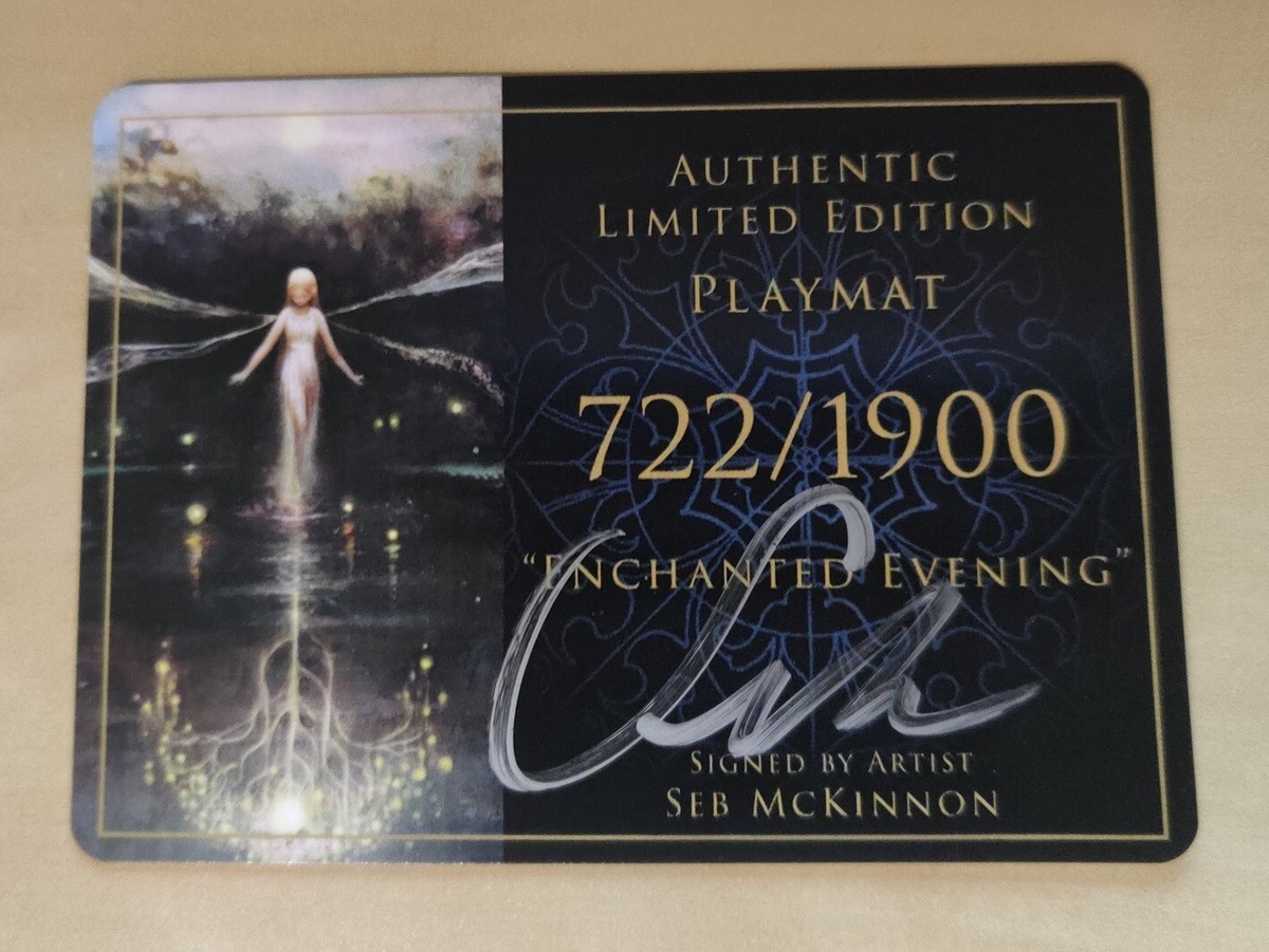 NEW!! MTG Seb McKinnon Enchanted Evening Stitched Playmat Signed