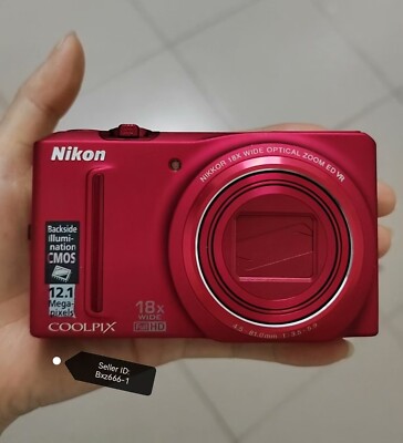 Nikon COOLPIX S9100 12.1MP 18x Zoom HD Digital Camera Red w
