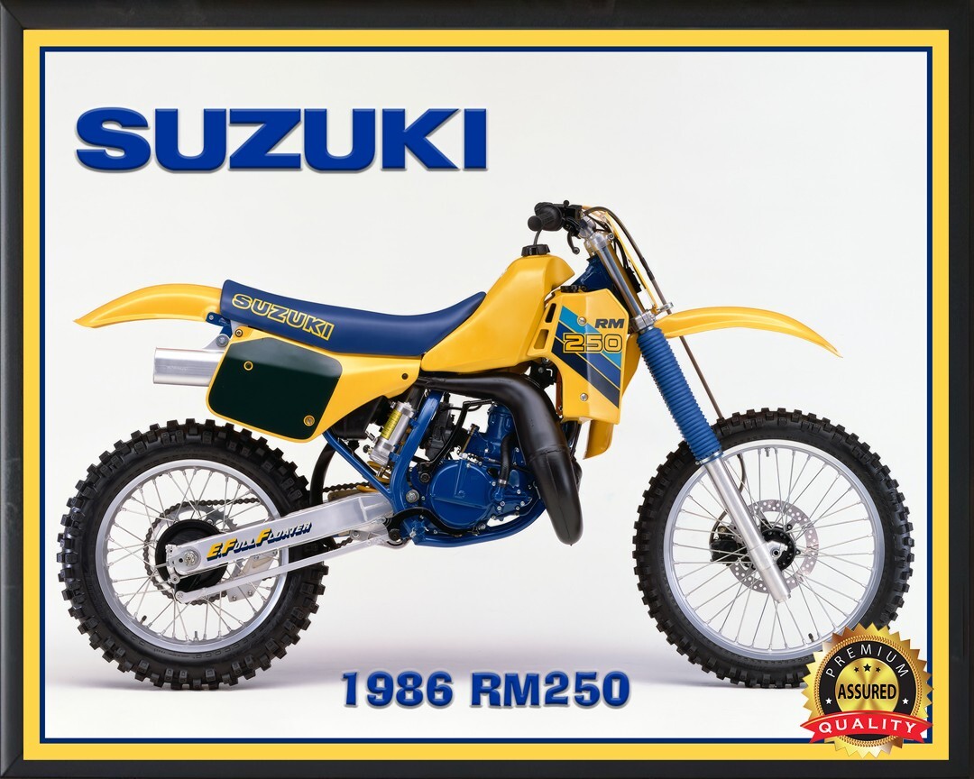 1986 Suzuki RM250 - Motocross - Motorcycles - Metal Sign 11 x 14