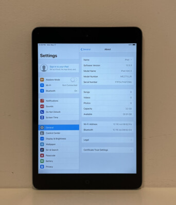 Apple iPad mini 2 32GB, Wi-Fi, 7.9in - Space Gray - READ