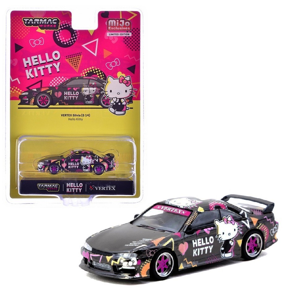 Tarmac Works 1:64 Vertex Nissan Silvia S14 Hello Kitty Black