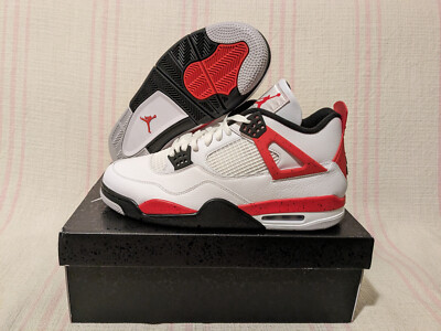 Air Jordan 4 Retro White Black Red Cement AJIV DH6927 161 Men's