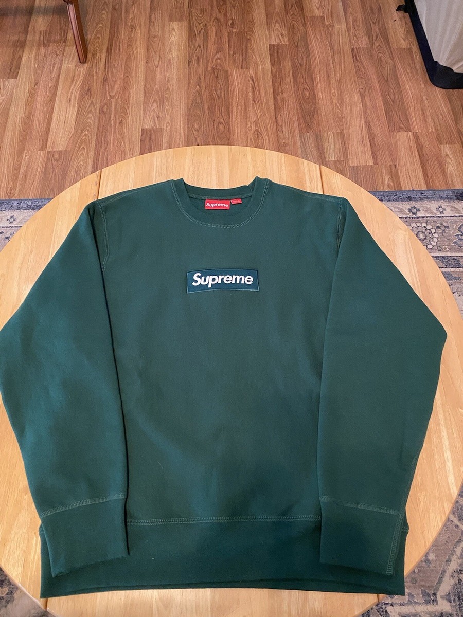 Supreme Box LOGO CREWNECK Sweatshirt Green - Ships Same Day | eBay