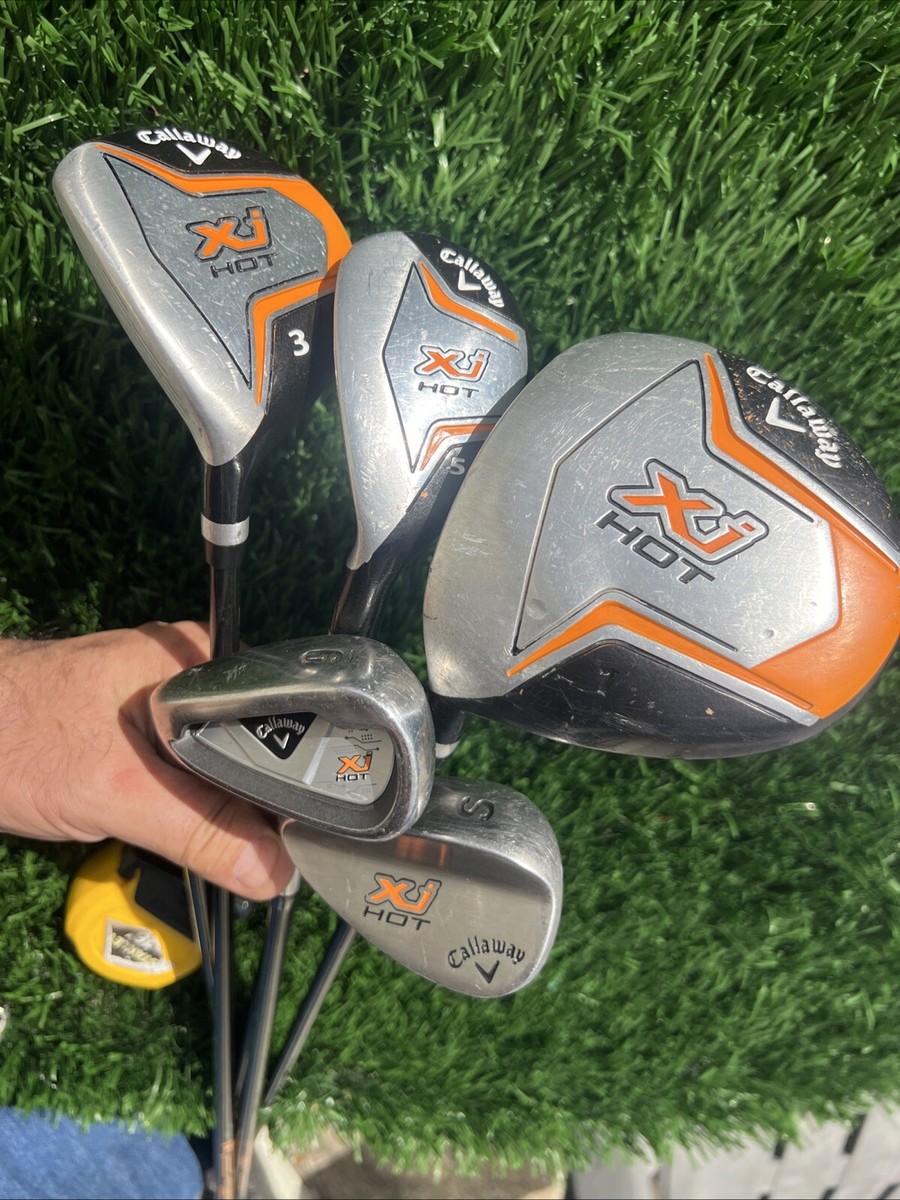 Callaway Xj Hot Junior 5 Golf Clubs Starter & Stand Carry Bag LH