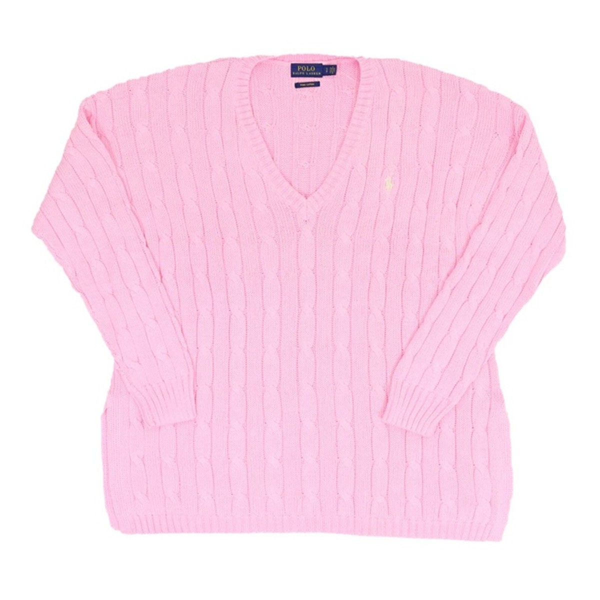 MINOR DEFECT* Polo Ralph Lauren Women's Pima V-Neck Cable Sweater