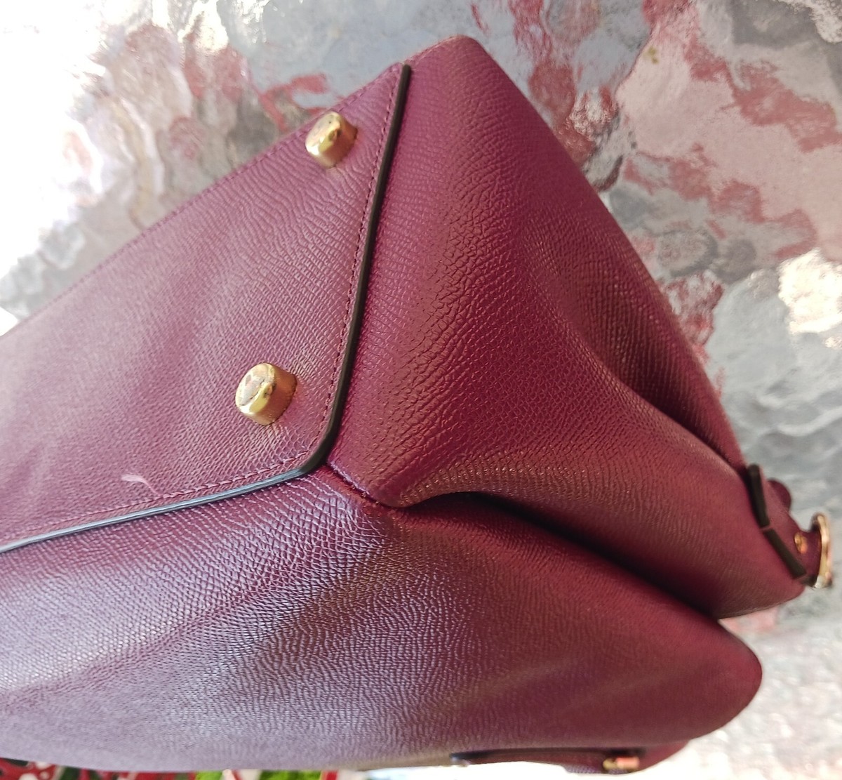 Coach F28976 Triple Compartment Leather Sage Carryall Berry Purple