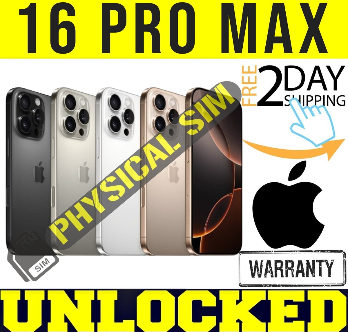 APPLE IPHONE 16 PRO MAX 256GB (FACTORY UNLOCKED)✓PHYSICAL SIM