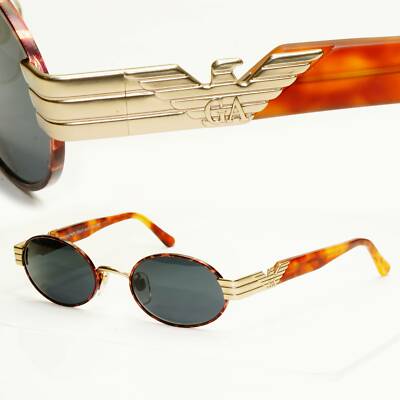 Emporio Armani 1997 Vintage Sunglasses Mens Womens Womens Gold