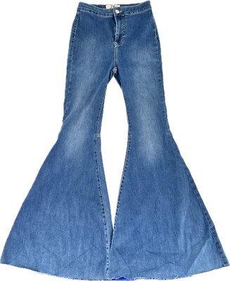 We the Free Womens 26 Blue Flared Jeans High Rise Festival Medium