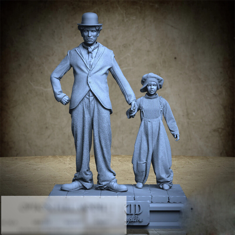 1/8 24CM Charlie Chaplin 3D Print Garage Kit Model Kit Unpainted