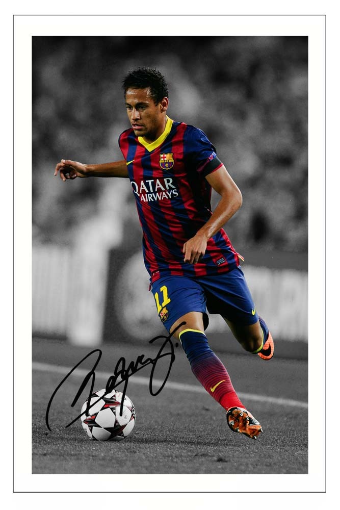NEYMAR JR BARCELONA AUTOGRAPH SIGNED PHOTO PRINT SOCCER | eBay