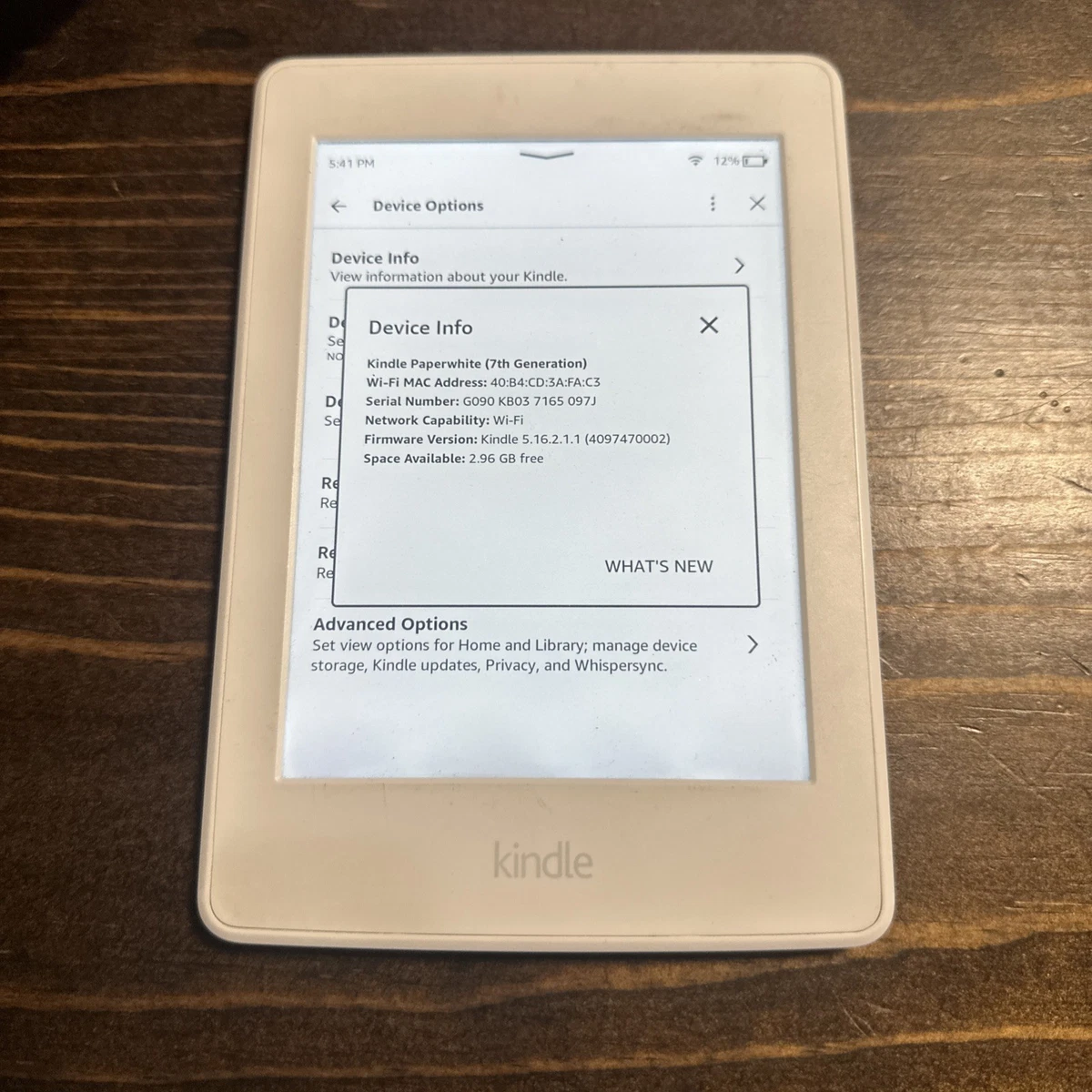 Amazon Kindle Paperwhite (7th Generation) 4 GB RAM eBook Readers