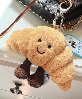 Jellycat Amuseables Croissant Plush Bag Charm Keychain Cute