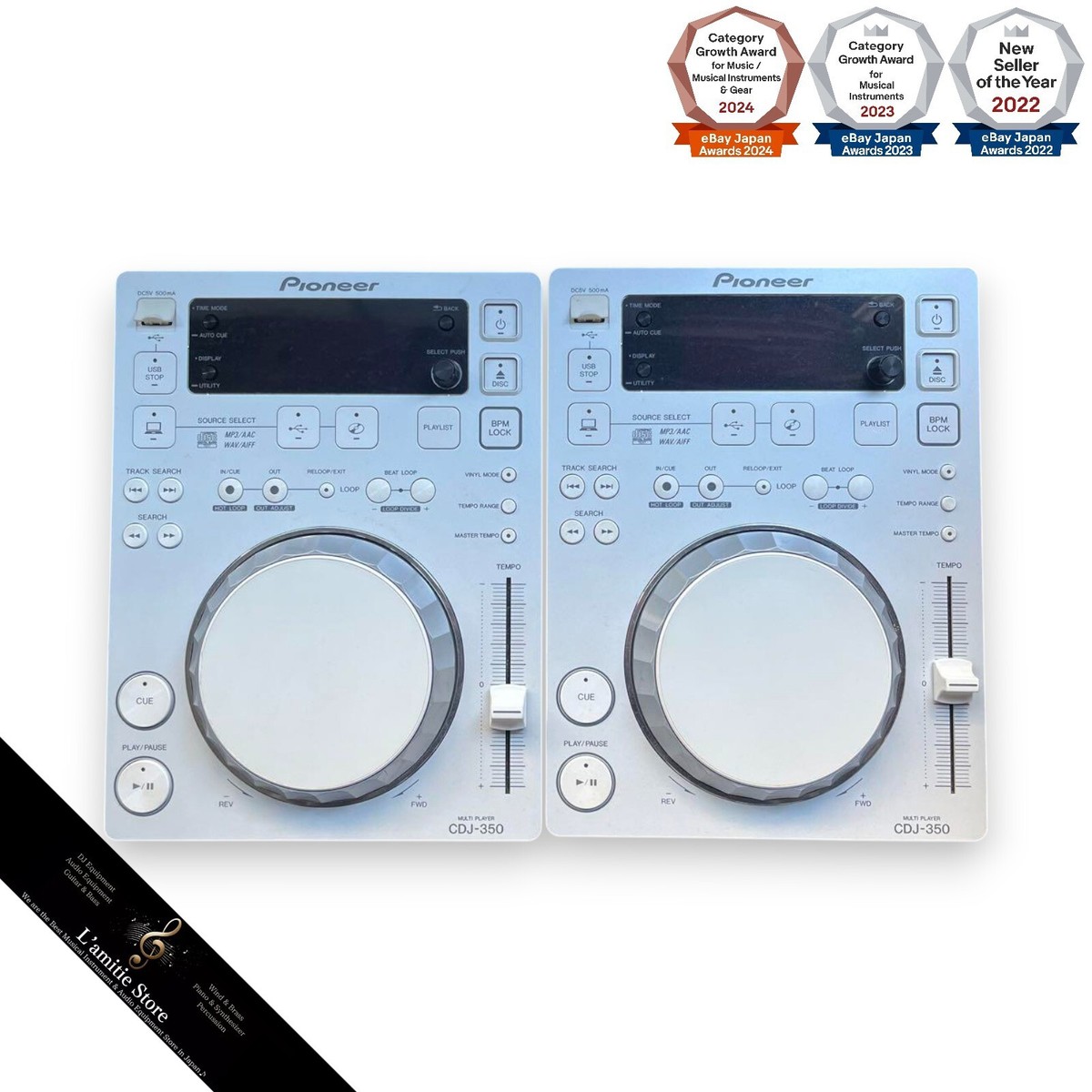Pair 2x Pioneer CDJ-350 DJ Multi Player Digital Turntable CD USB