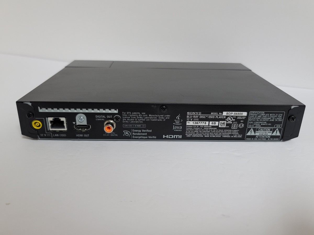 Sony BDP-S6500 Blu-ray/DVD Player 4K UHD Upscale Game Streaming