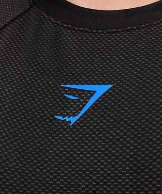 ⚫Gymshark Onyx 5.0 Seamless Long Sleeve - Black/Onyx Grey