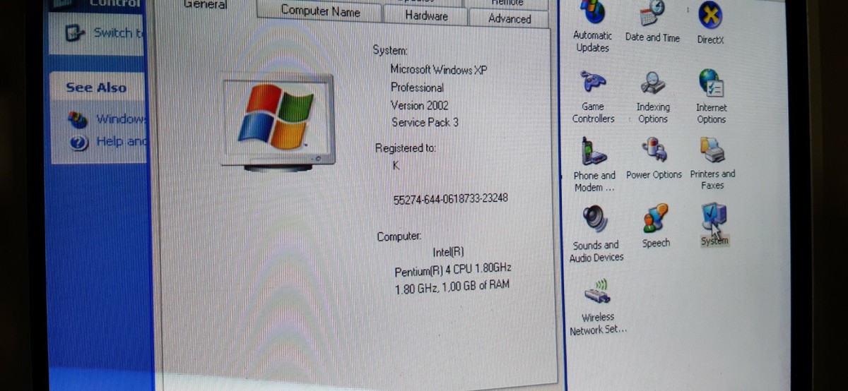 Vintage Windows XP PC Pentium 4-1.8 CPU -1GB RAM - 80GB HD