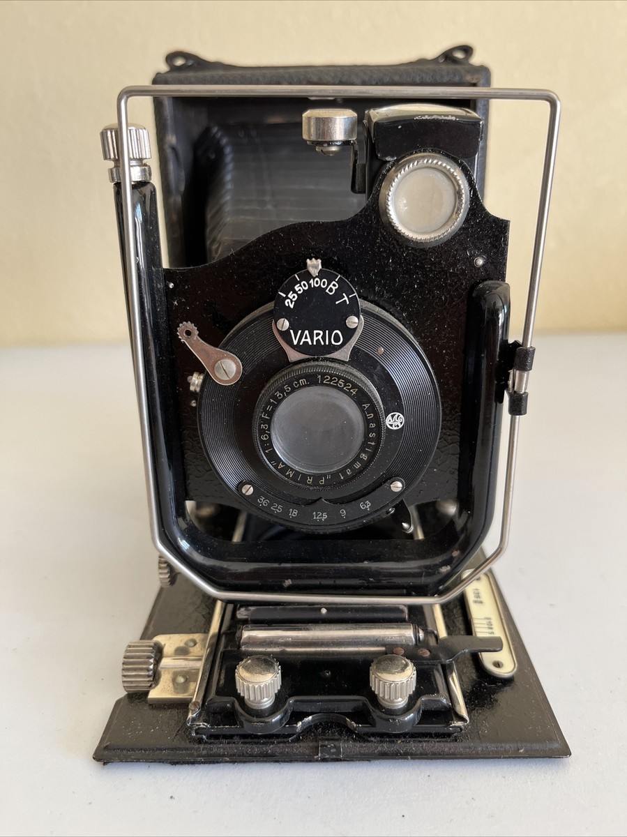 Rare Folding Camera Vario Anastigmat Prima 1:6.3 F=135 mm Mayer