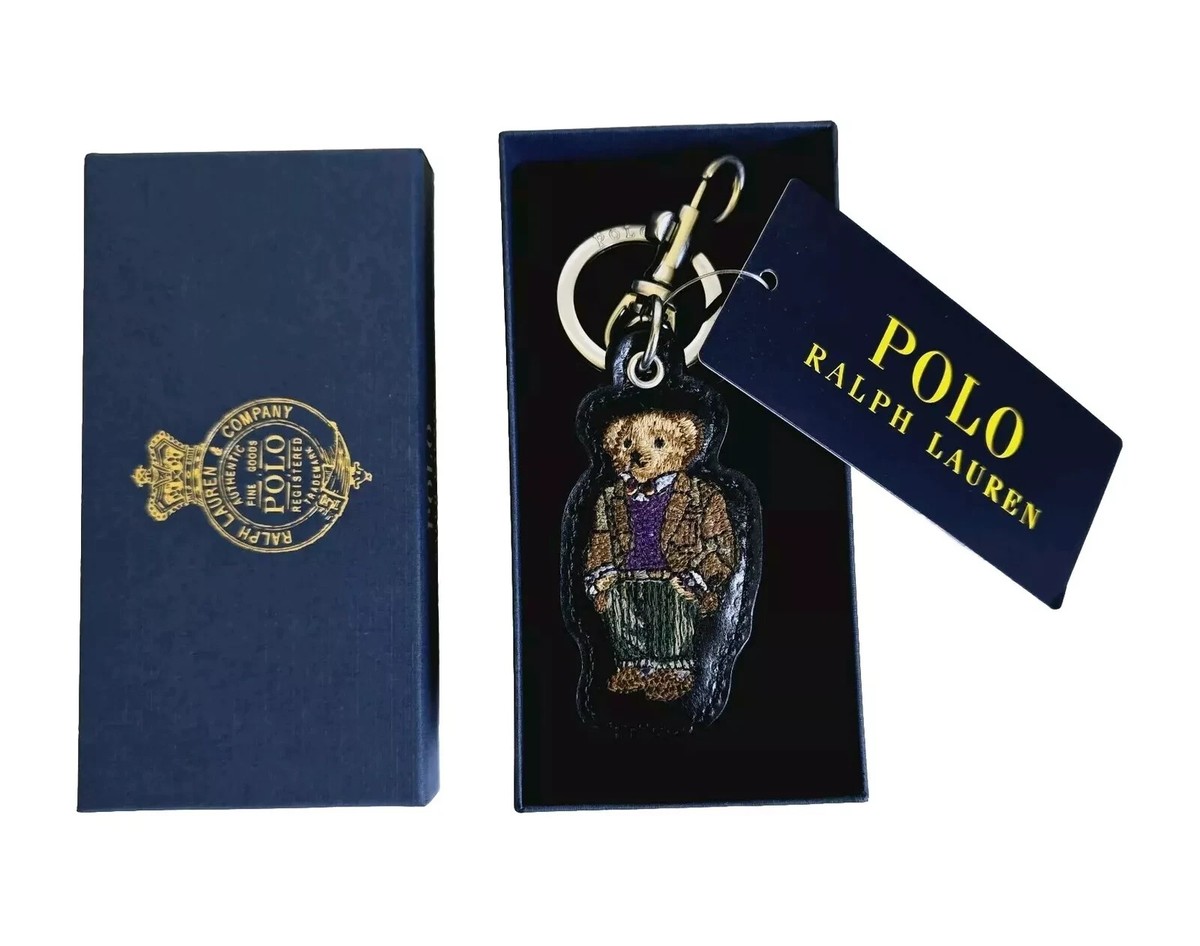 NEW Polo Ralph Lauren Polo Bear Leather Key Fob Charm NIB | eBay