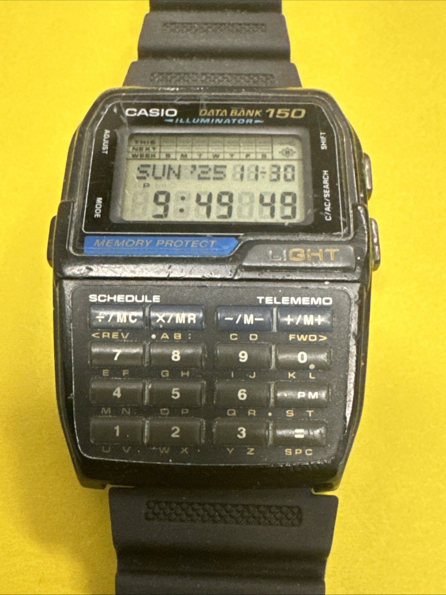 Vintage CASIO 150 Data Bank DBC-150 ILLuminator Calculator Watch