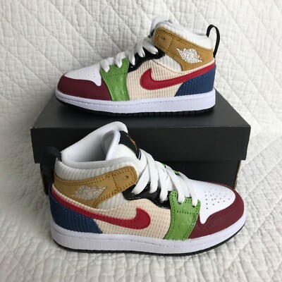 Nike Air Jordan 1 Mid SE (GS) Shoes Youth Kids SZ 6.5Y Multicolor