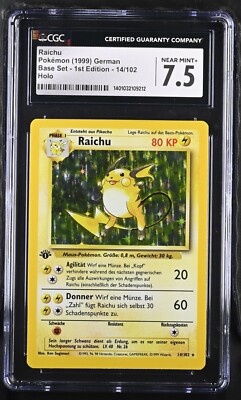1999 Pokemon German 14 Raichu-Holo 1st Edition Base Set Grade 7.5