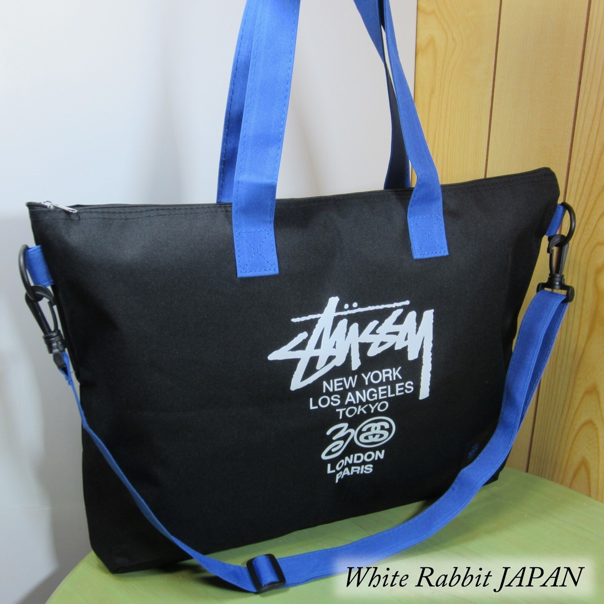 STUSSY 2Way Shoulder Bag Tote Bag Black 30th Anniversary 2010 Fall