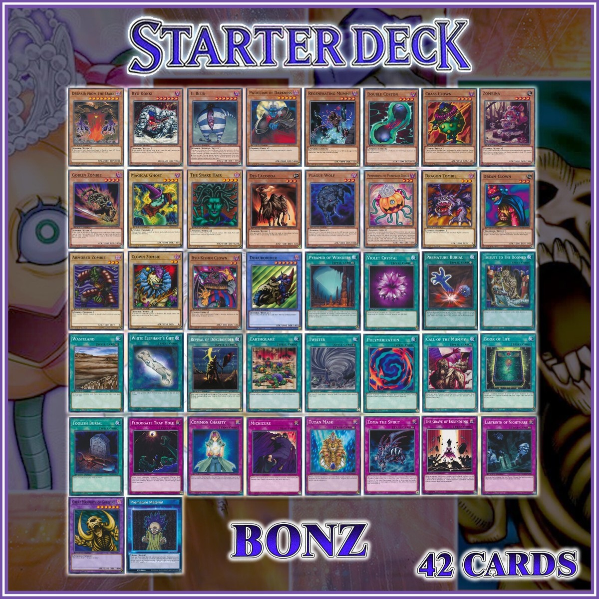 ZOMBIE STARTER DECK 42 | Dragon Clown Armored Poly Il Blud Bonz
