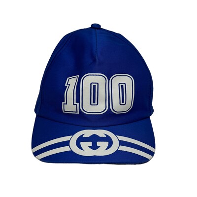 GUCCI 100th Anniversary Limited Baseball Cap Blue & White XL