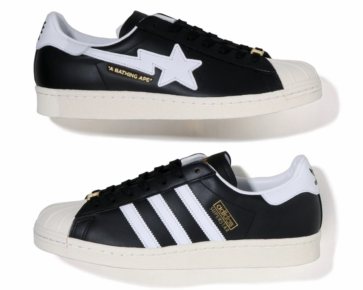 Bape x adidas Originals Superstar 80S Black 1I73-191-919 Size 10.5