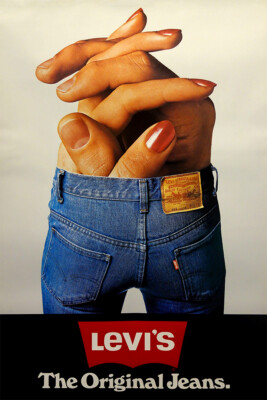 Levi's Jeans Fashion Boxing 1970 Original Vintage Wall Art Home