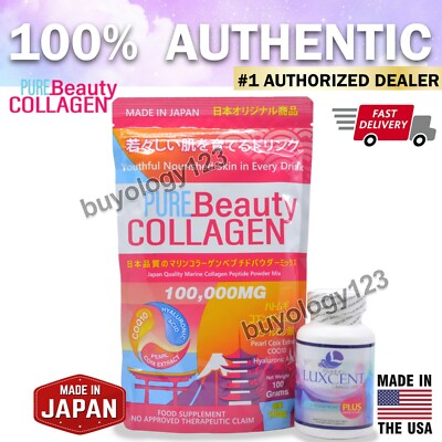 AUTHENTIC LUXCENT L-GLUTATHIONE & PURE BEAUTY COLLAGEN 100,000MG
