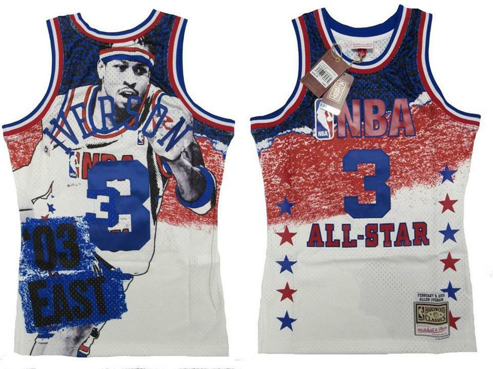 2003 All-Star Allen Iverson #3 76ers Mens Mitchell & Ness Swingman