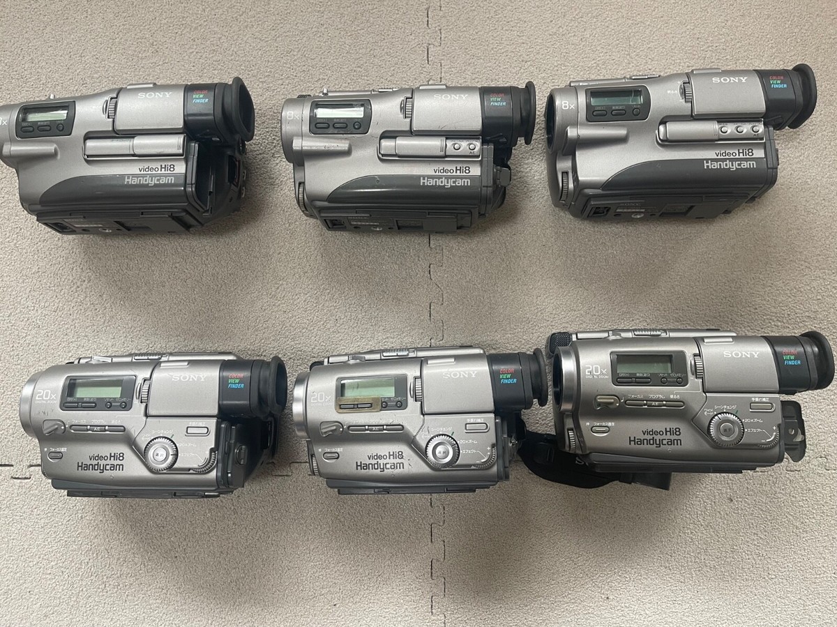 Lot of 6 Hi8 Sony Cameras-3 Sony CCD-TR1 and 3 CCD-TR2 Hi 8