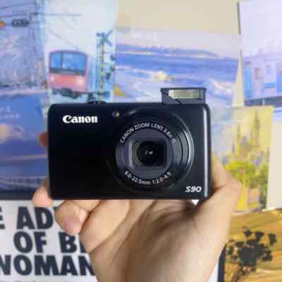 Canon PowerShot S90 10MP Digital Camera 3.8X Wide Angle Optical