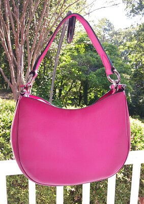 Coach 54868 Mae Barbie Pink Leather Shoulder/Hobo Bag w/Zip Top