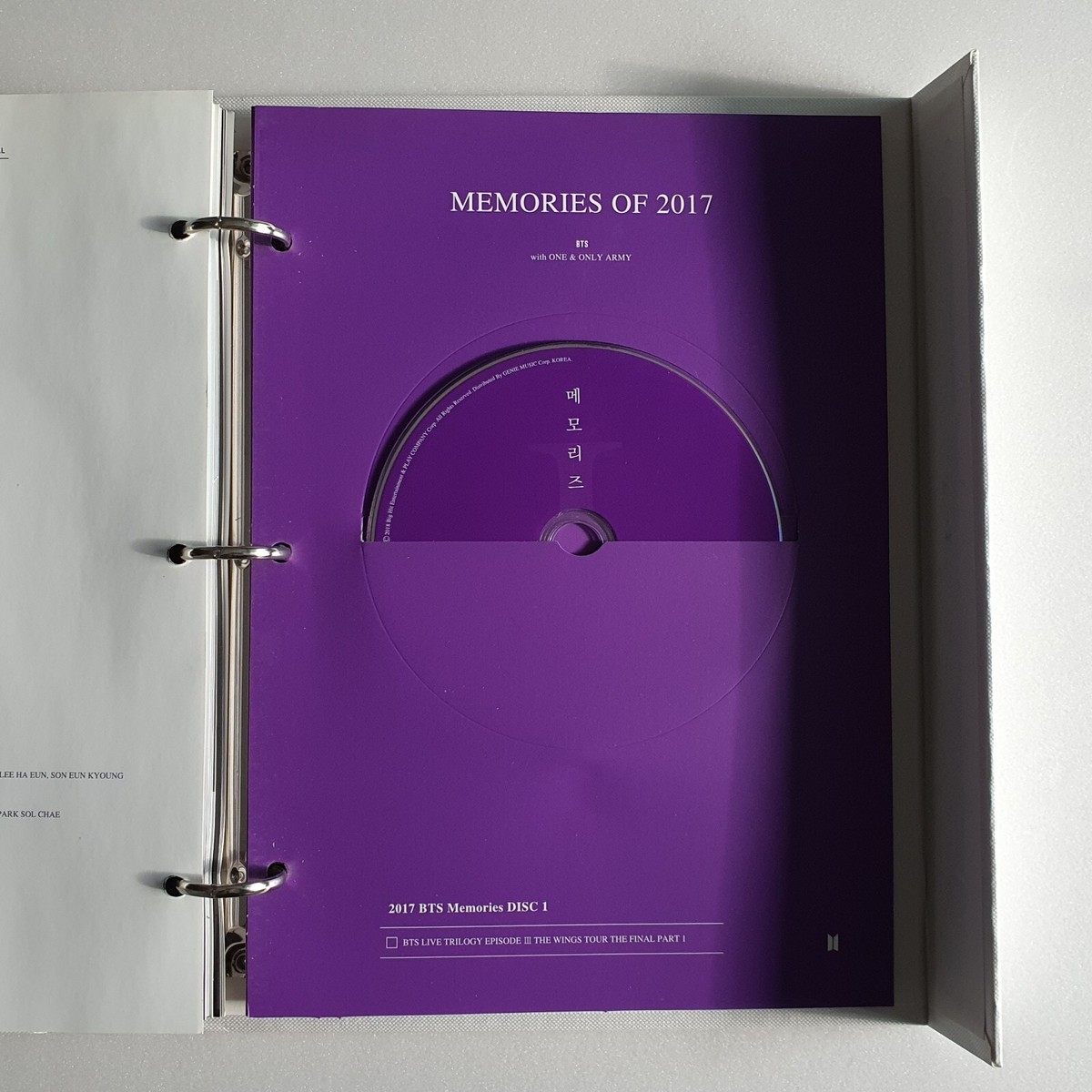 BTS Official Memories Of 2017 DVD Full Package Suga Photocard 3-7